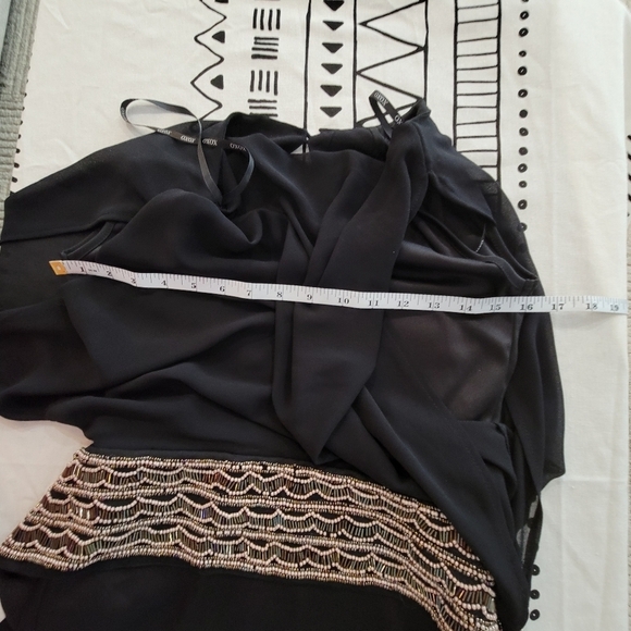 XOXO Evening Black Dress with beaded waist Size 1/2 - Picture 10 of 11